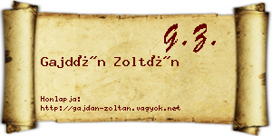 Gajdán Zoltán névjegykártya